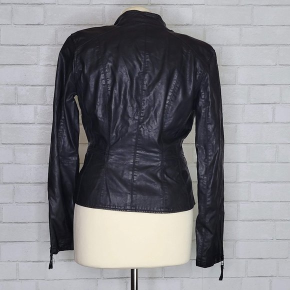 Blank NYC Vegan Faux Leather Moto Jacket Black XS - Picture 3 of 5